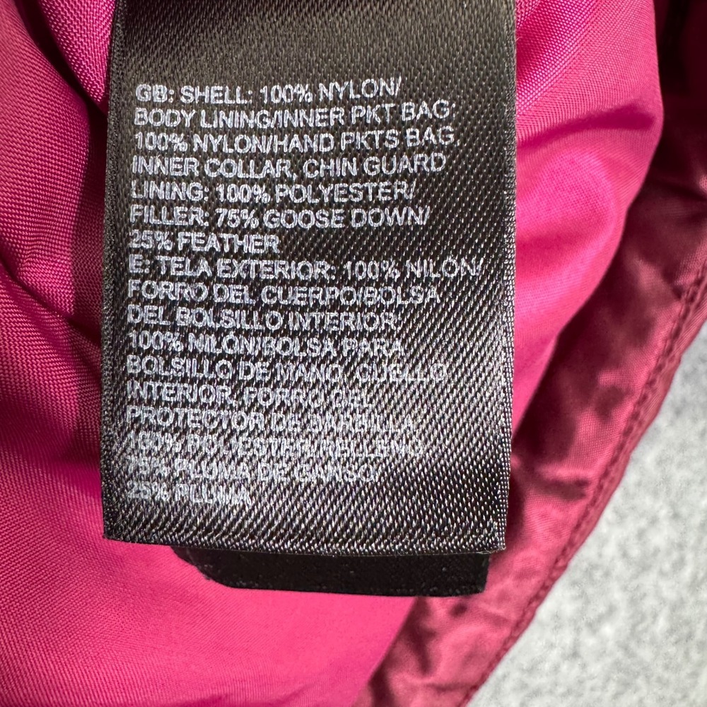 The North Face Womens 550 Down Puffer Jacket Burgundy Diamond Quilt Medium - Picture 3 of 7